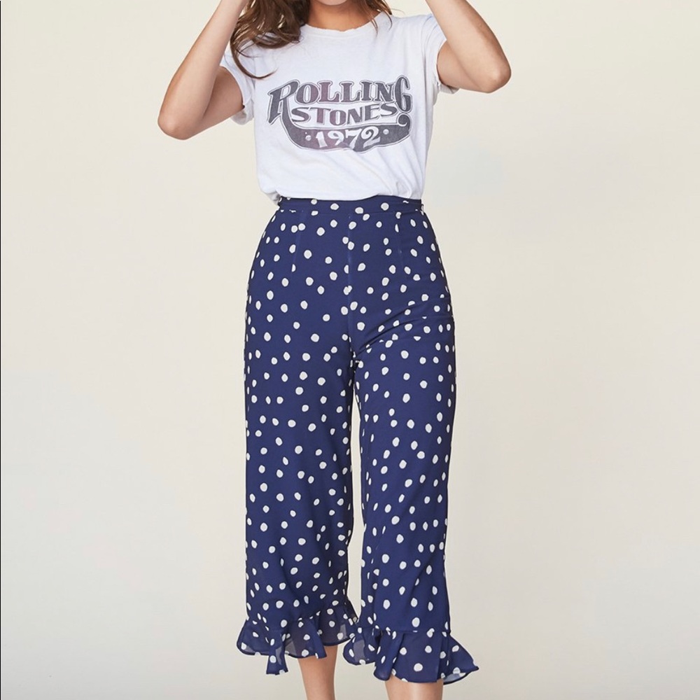 Revolve LPA High Waist Ruffle Pant